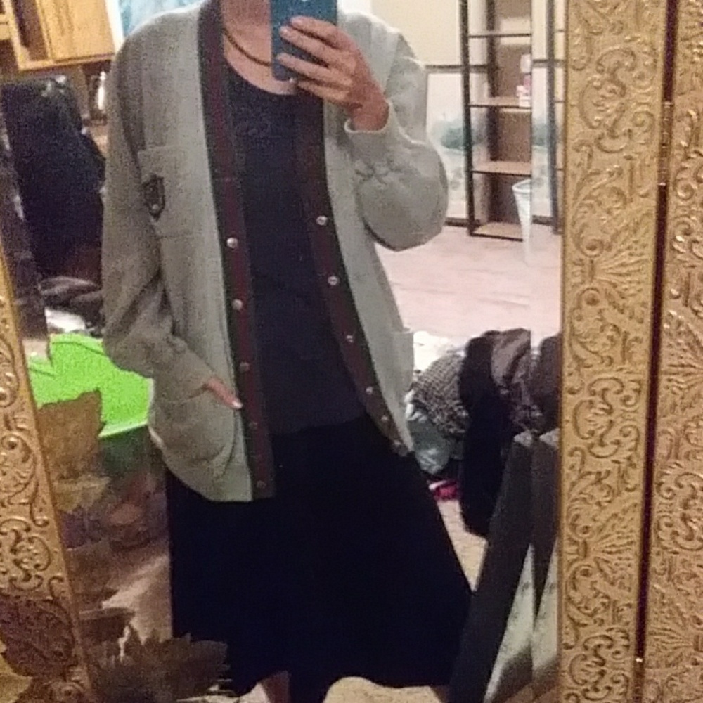 Grunge Ralph Lauren Gray Cardigan